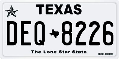 TX license plate DEQ8226
