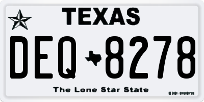 TX license plate DEQ8278