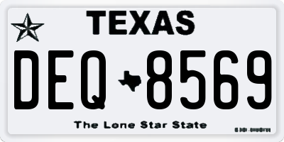 TX license plate DEQ8569