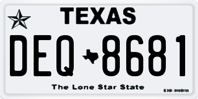TX license plate DEQ8681