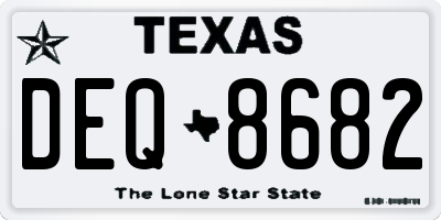 TX license plate DEQ8682