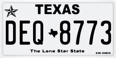 TX license plate DEQ8773
