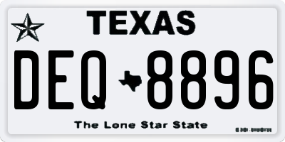 TX license plate DEQ8896