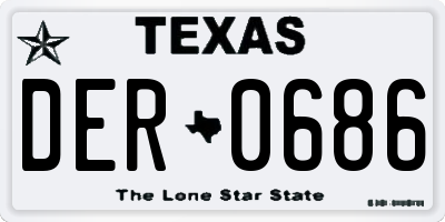 TX license plate DER0686
