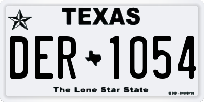 TX license plate DER1054