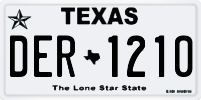 TX license plate DER1210