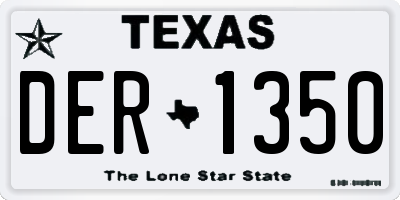 TX license plate DER1350