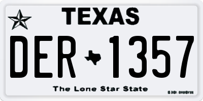 TX license plate DER1357
