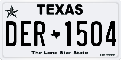 TX license plate DER1504