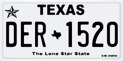 TX license plate DER1520