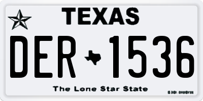 TX license plate DER1536