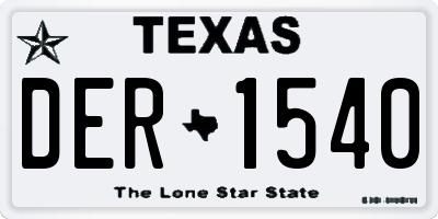 TX license plate DER1540