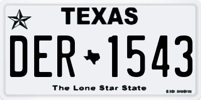 TX license plate DER1543
