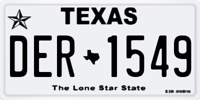 TX license plate DER1549