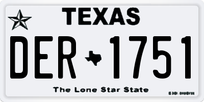 TX license plate DER1751