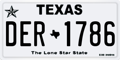 TX license plate DER1786