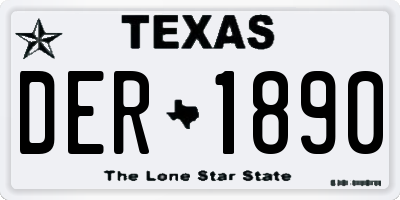 TX license plate DER1890