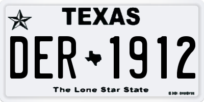 TX license plate DER1912
