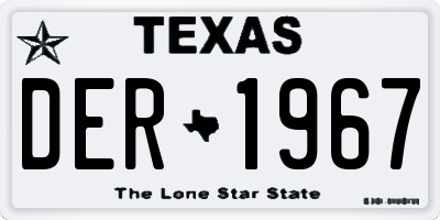 TX license plate DER1967