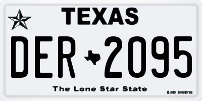 TX license plate DER2095