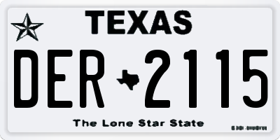 TX license plate DER2115