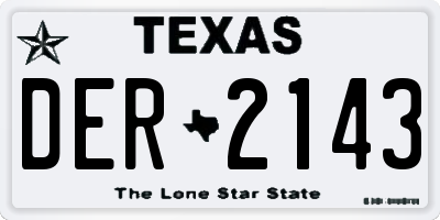 TX license plate DER2143