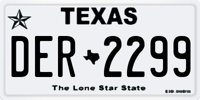 TX license plate DER2299