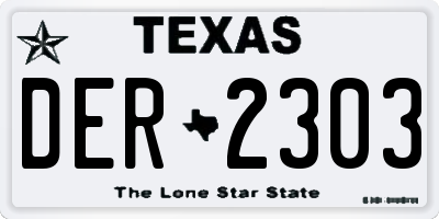 TX license plate DER2303