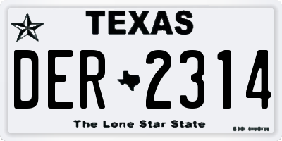 TX license plate DER2314
