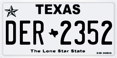 TX license plate DER2352