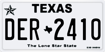 TX license plate DER2410