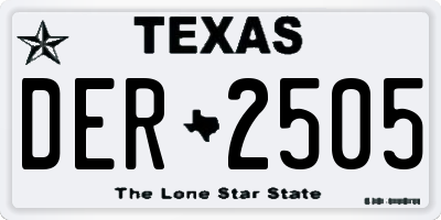 TX license plate DER2505