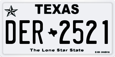 TX license plate DER2521