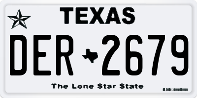 TX license plate DER2679