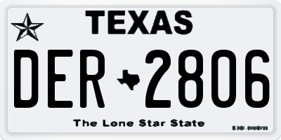 TX license plate DER2806