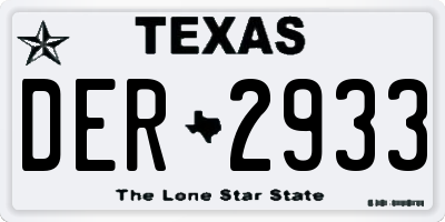 TX license plate DER2933