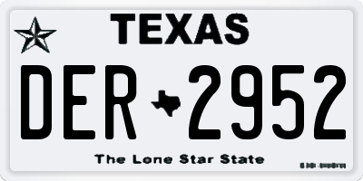 TX license plate DER2952