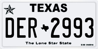 TX license plate DER2993