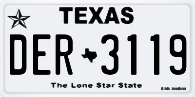 TX license plate DER3119