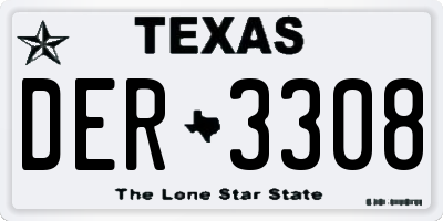 TX license plate DER3308