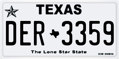 TX license plate DER3359