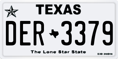 TX license plate DER3379