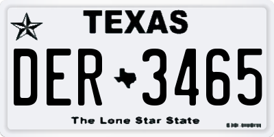 TX license plate DER3465
