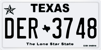 TX license plate DER3748