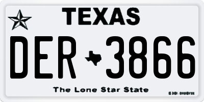 TX license plate DER3866
