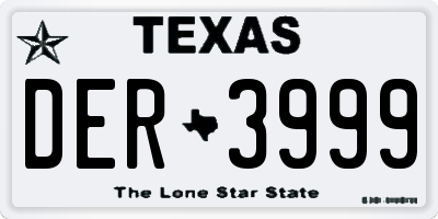 TX license plate DER3999