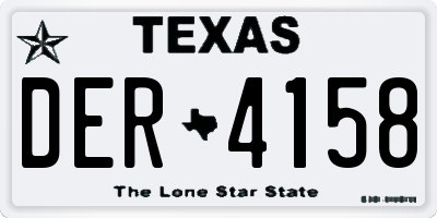 TX license plate DER4158