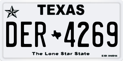 TX license plate DER4269