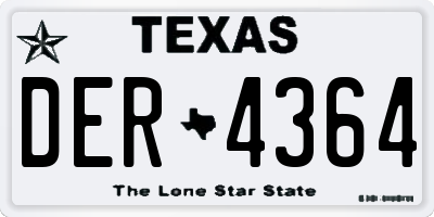TX license plate DER4364