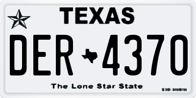 TX license plate DER4370